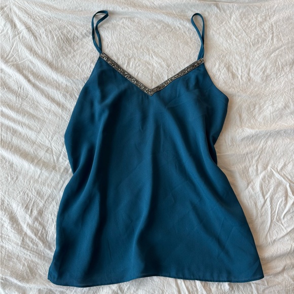 Maurices Teal Tank Top with Silver Trim - Picture 1 of 4
